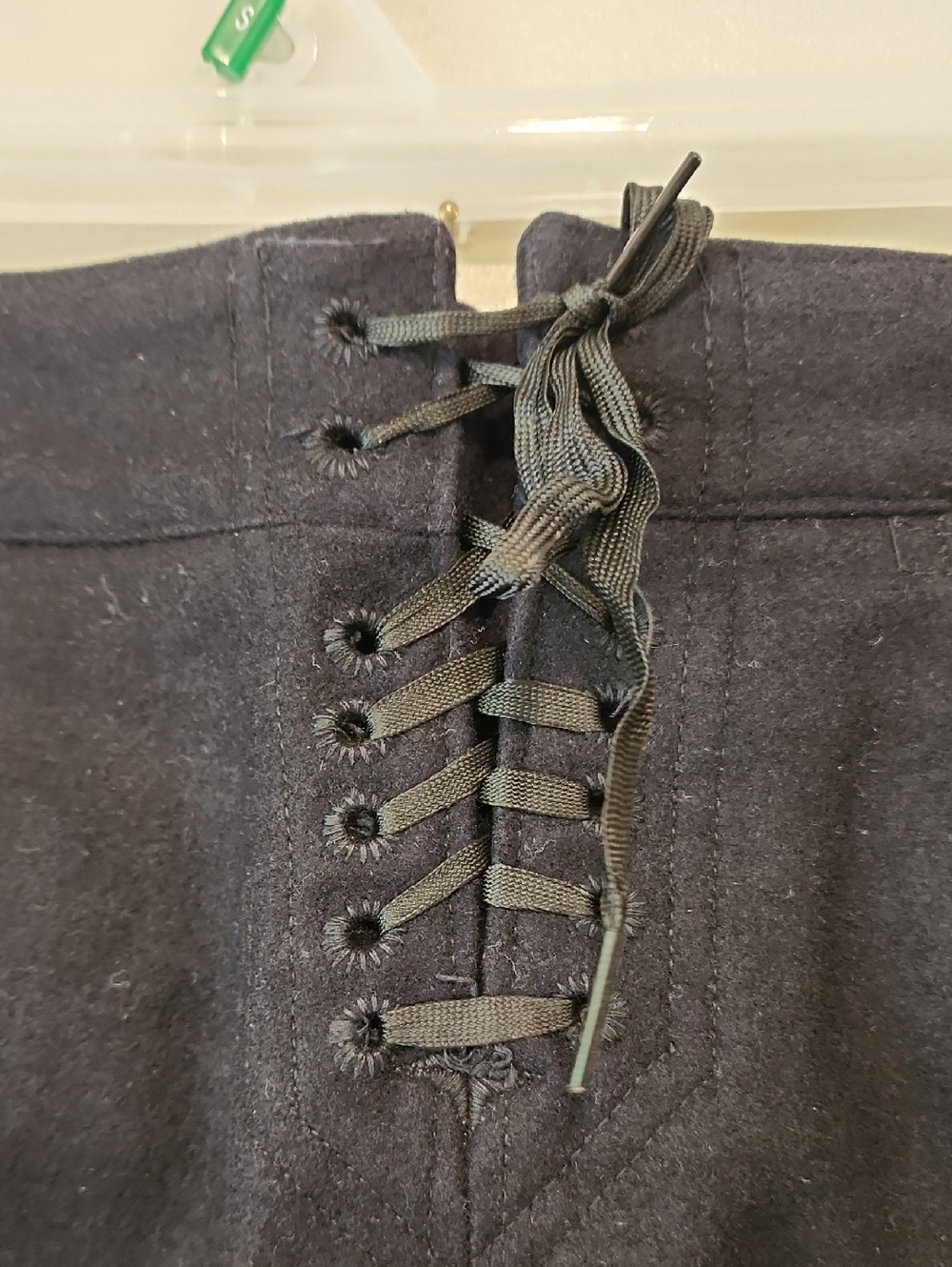 Vintage Vietnam Era US Navy Sailor Pants Wool Navy Anchor Buttons Men's size 34L - Picture 4 of 7